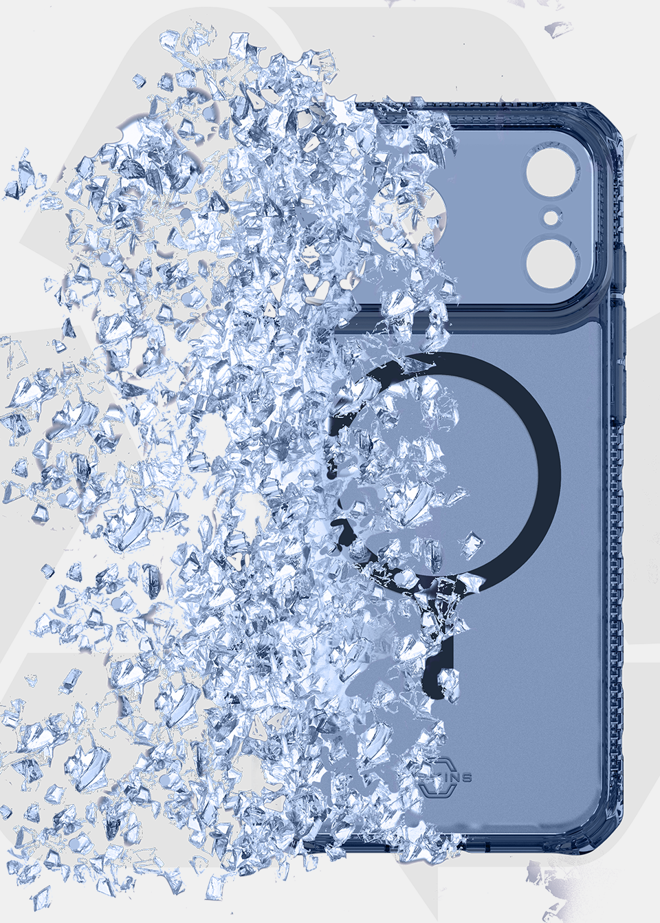 ITSKINS iPhone 17 Pro HYBRID R - VAPOR Case with MagSafe - Navy Blue