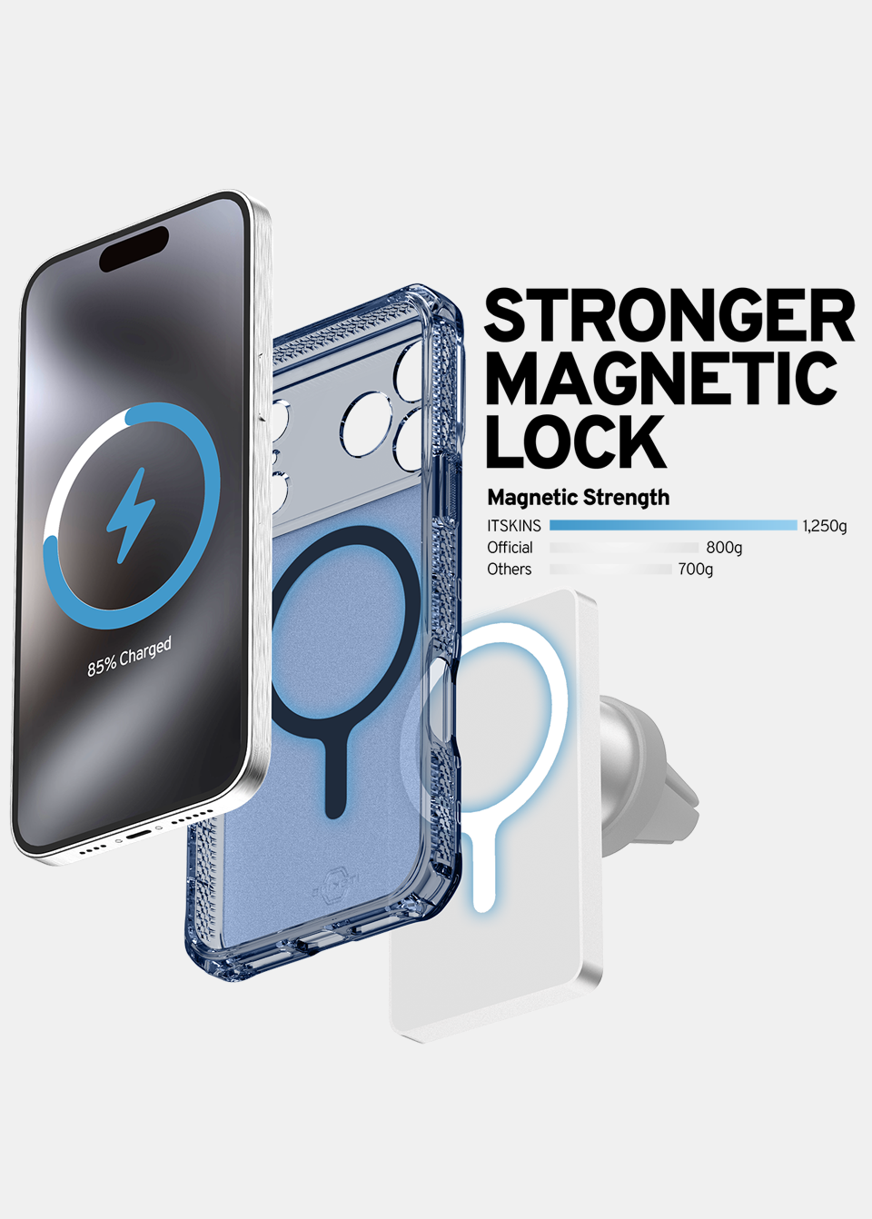 ITSKINS iPhone 17 Pro HYBRID R - VAPOR Case with MagSafe - Navy Blue