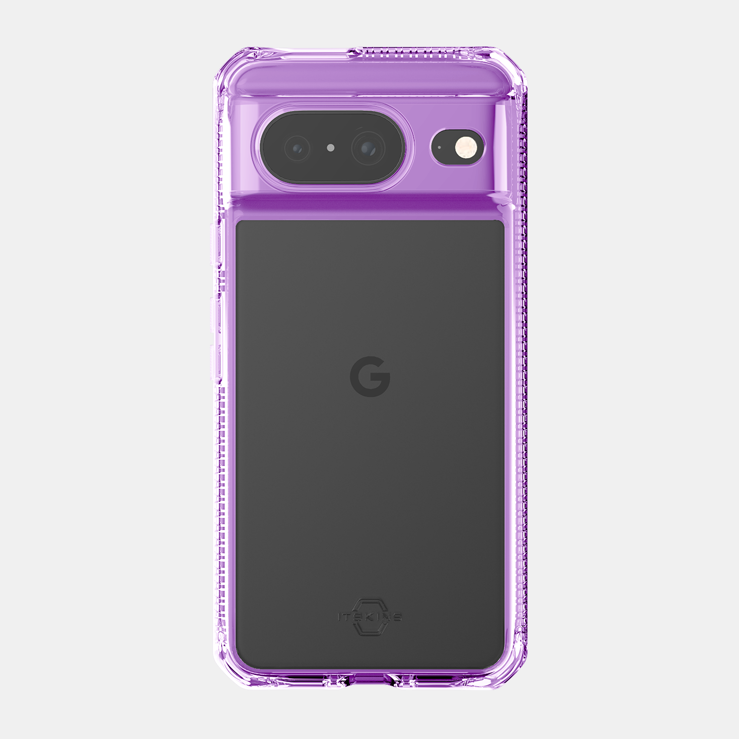 ITSKINS Google Pixel 8 HYBRID R - CLEAR Case - Purple and Transparent